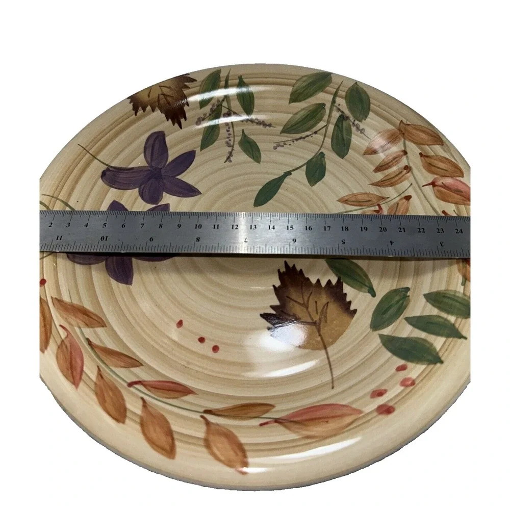 ALCO Fall‎ Harvest Floral Leaf Plate Decorative Serving Dish Autumn Decor